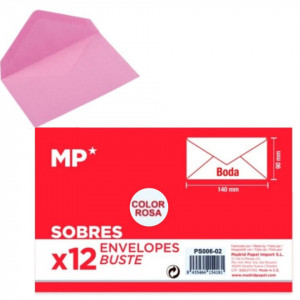 Plic roz cu lipici 14x9cm 80g 12/set MP PS006-02
