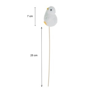 Pui polistiren pufos alb 7x5cm pe bat 25cm - Img 2