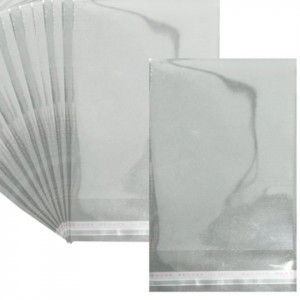 Punga transparenta cu clapeta adeziva 6x8/10cm 50/set