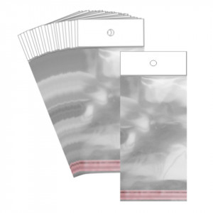 Punga transparenta cu clapeta adeziva si agatatoare 6x9/13cm 500/set