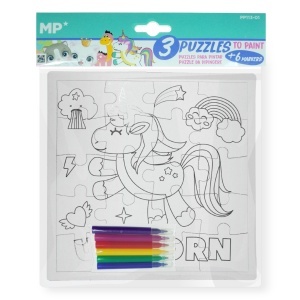 Puzzle carton predesenat - Unicorn - 21x21cm + 6 carioci 20 piese MP PP113-01