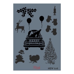 Sablon plastic Decor iarna model 5 25x35cm Rich NEW 641