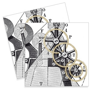 Servetel Ceas stilizat 33x33cm 2/set 133002419