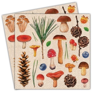 Servetel conuri si ciuperci 33x33cm 2/set 022600
