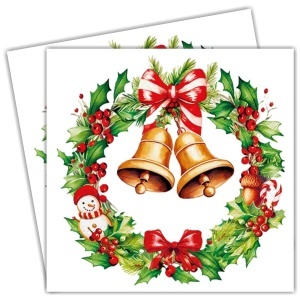 Servetel Coronita cu clopotei festiva 33x33cm 2/set SDL240600