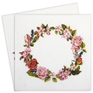 Servetel Coronita cu flori 33x33cm 2/set 30093