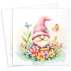 Servetel Gnom cu flori 33x33cm 2/set 13320780