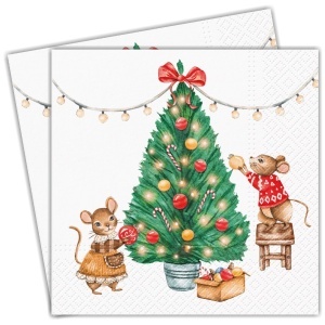 Servetel Soricei impodobind bradul 33x33cm 2/set TL235400