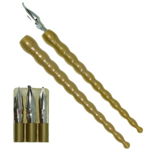 Set caligrafie 3 penite cu toc auriu ARK175 - Img 2