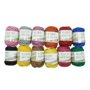 Sfoara iuta colorata 1,5mm x 10m/rola 12 culori/set 041550