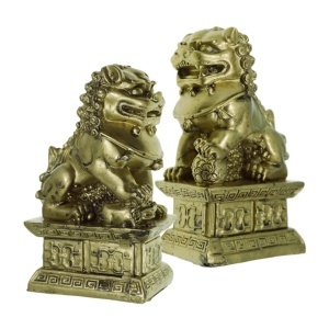 Statueta Feng Shui din rasina Caine 3,7x5,7x10,3cm bronz 2/set FS78