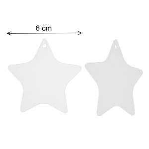 Stea 5 colturi plexiglas transparent cu gaura 6x6cm 4/set - Img 2