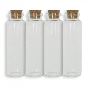 Sticluta cu dop pluta 50ml 10x3cm 4/set