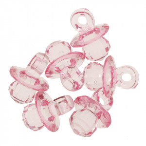 Suzeta plastic roz 3,8x2,8cm 6/set