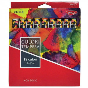 Tempera 18 culori x 12ml/set Daco CU118