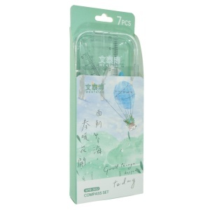 Trusa geometrie 7 piese/set mina 0,7mm WTB-2852 Wentaibo bleu