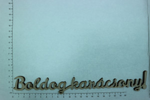 Urare placaj -Boldog Karacsonyt!- 2,5x23cm - Img 2