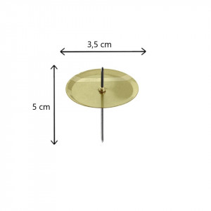 Ac lumanare auriu 4,5cm 20/set - Img 2