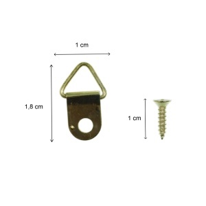 Agatatoare tablou aurie baza semiovala cu 1 gaura 1,8x1cm 20buc cu 20 suruburi 1x0,4cm/set - Img 2