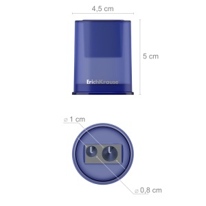 Ascutitoare plastic 2 orificii si container culori diverse 4,5x5cm ErichKrause Ferro 56037 - Img 2