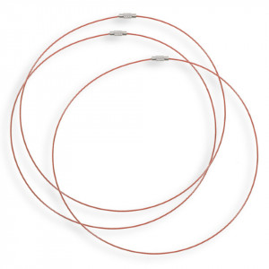 Baza colier metalic rosu cu inchizatoare 1mm x 46cm 3/set