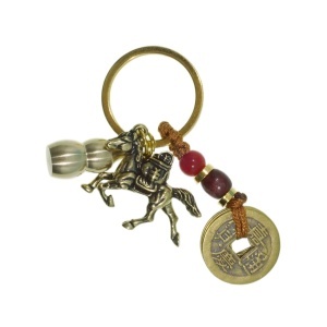 Breloc Feng Shui - Cal, Wu Lou si monede 8cm auriu