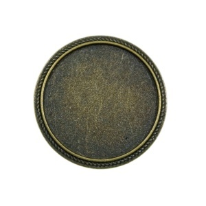 Brosa baza bronz 35mm cabochon rotund 30mm B125