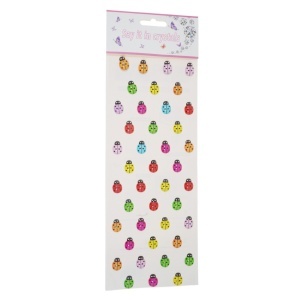 Buburuza plastic multicolora cu adeziv 1x1,5cm 42/set