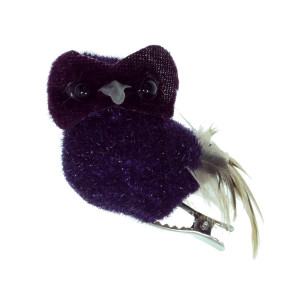 Bufnita mov inchis 3,5x8cm cu clips 7848