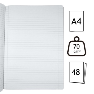 Caiet studentesc dictando coperta plastic culori diverse A4 70g 48 file Daco CT448DR - Img 2