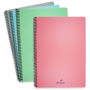 Caiet studentesc dictando cu spira coperta plastic culori diverse A4 60g 80 file Ecada 29482DR
