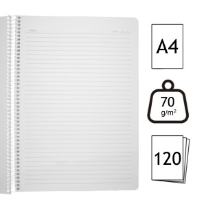 Caiet studentesc dictando cu spira culori diverse A4 70g 120 file Daco CT4120DR - Img 2