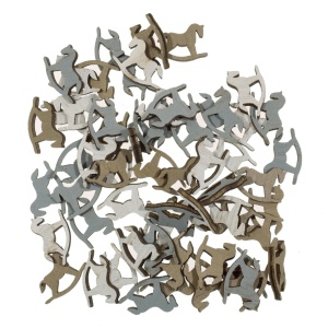 Cal balansoar lemn natur/maro/gri 2,5x1,7cm 62/cutie Canea lf1-114Mix - Img 1