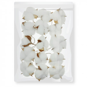 Cap floare bumbac artificial natur 5-6cm 15/set model 1