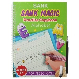 Carte educativa prescolari A4 + pix cu santuri ghidate 18 pagini Sank Magic-Alfabet