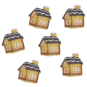 Casuta rasina galben/alb/maro cu adeziv 3,5x3,5cm 6/set Canea RD23B-3145
