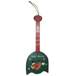 Chitara placaj verde/rosu si Mos Craciun/Om de zapada ceramica diverse modele 41x16cm cu agatatoare