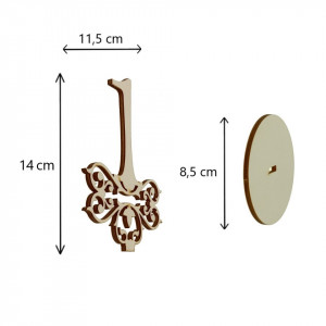 Cifra indicator cu suport placaj decorativ M2 -1- 14cm - Img 2