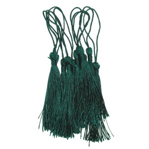 Ciucure 8cm cu agatatoare textil 10/set verde inchis