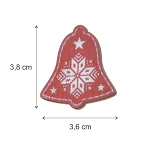 Clopotel placaj rosu cu adeziv 3,8x3,6cm 12/set Canea HAC-95260 - Img 2
