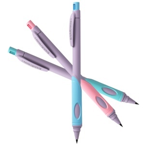 Creion mecanic roz/bleu/vernil 2mm HB ErichKrause cu ascutitoare 63833