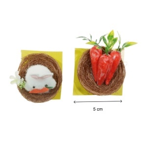 Cuib cu iepure si cuib cu morcovi 5cm 2/set 090362 - Img 2