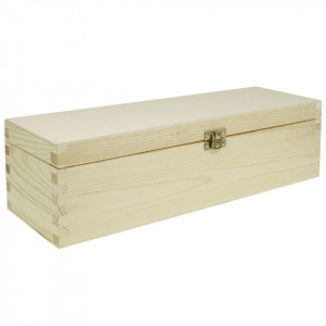 Cutie lemn pentru vin cu inchizatoare clapeta 36x11x10,5cm SW241