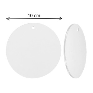 Disc plexiglas transparent cu gaura 10cm - Img 2