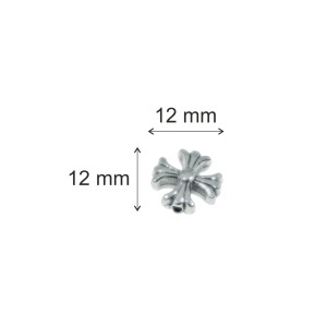 Distantier metalic argintiu inchis cruce 12x12mm 10/set - Img 2