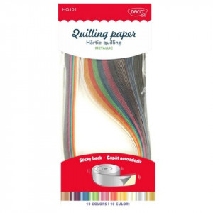 Fasii quilling 10 culori metalizate 5mm x 42,5cm 100/set Daco HQ101