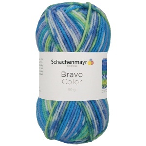 Fir acrilic Bravo Color turcoaz/vernil/alb degrade 50g/scul Schachenmayr 02080