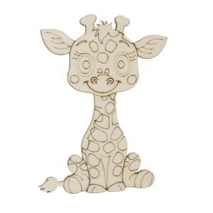 Girafa placaj pirogravat 10x7cm