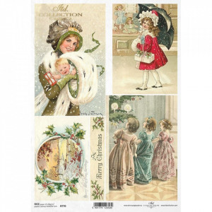 Hartie de orez A4 Mama si copi vintage iarna 25-30g ITD R0770