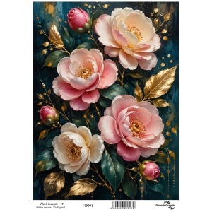 Hartie de orez Flori, insecte - 17 20x27,5cm